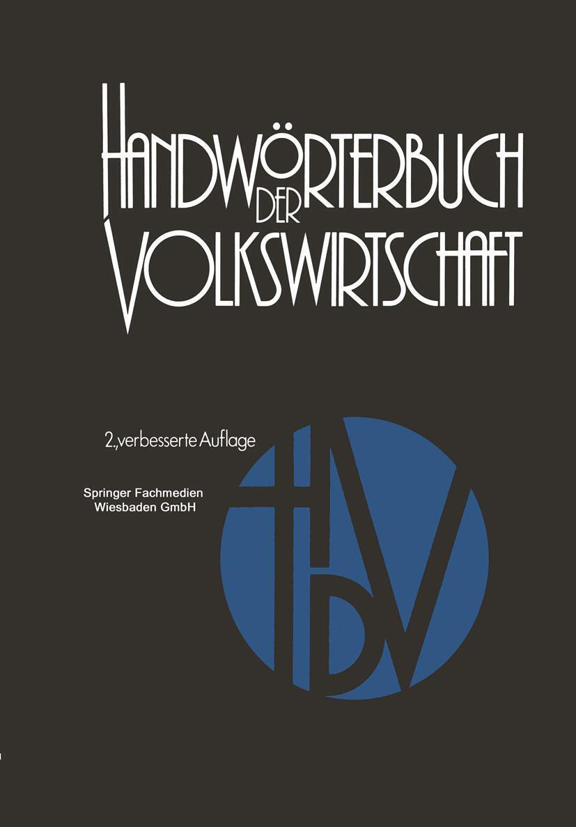 Thumbnail - Handwörterbuch Der Volkswirtschaft | Hermann Adam (u. A.) |