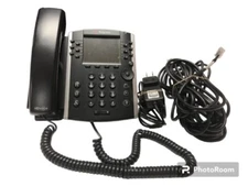 Polycom VVX 411 Business Media Phone w AC/DC Adaptor and Ethernet Cord EUC