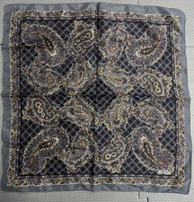 Liberty Scarf Gray Abstract Floral/ Paisley Bandana Made in France No Tag