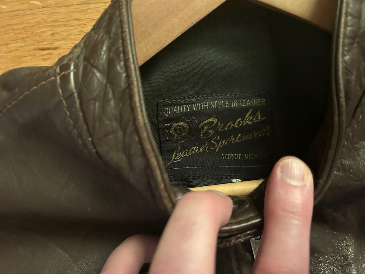 Gold Brooks Leather Sportswear Vintage 60s Brooks Cafe Racer