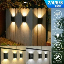 Outdoor Solar 2 LED Deck Lights Path Garden Patio Pathway Stairs Step Fence Lamp