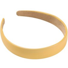 Yellow 1 Inch PU Leather Headband Wide Padded Hairband Fashion Hair Bands