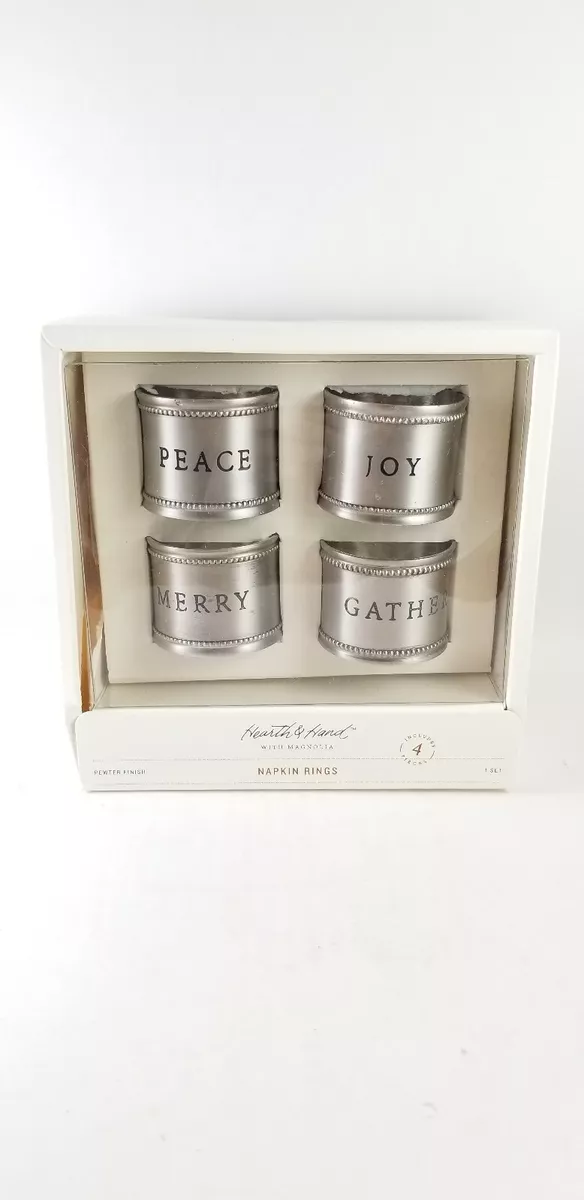 Hearth Hand With Magnolia Set Of Four 4 Napkins Rings New