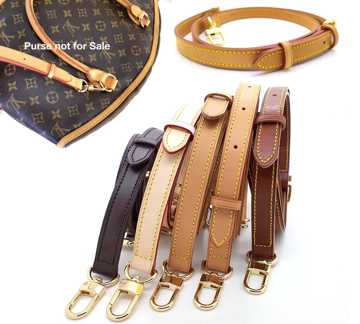 12/15/18mm Vachetta Leather Adjustable Crossbody Shoulder Strap for lv Bag