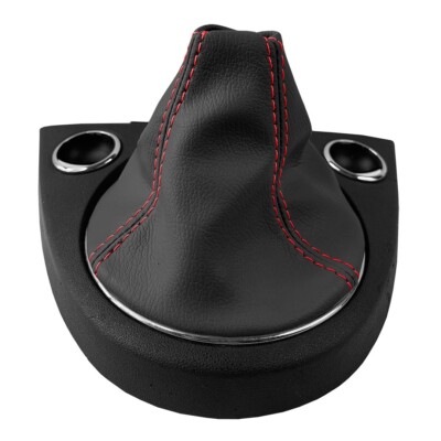 ブラックカーボン&レッドレザー レッドユーロステッチ 品番：HNB-BKC-RD Fits 2012-2019 Fiat 500 Abarth Leather Manual Shift Boot Red
