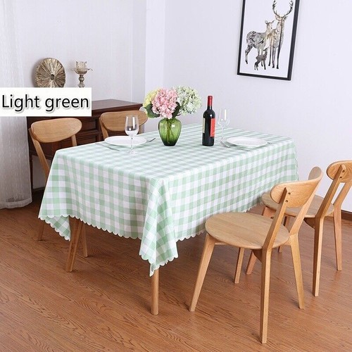 Checked Polyester Table Cloths Rectangular Banquet Dining Table Covers Pastrol - Picture 23 of 28