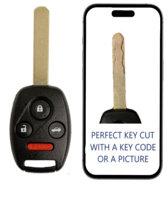 KEY CUT +  Remote Key For 2008 - 2013 Honda Accord Coupe  CR-V FIT MLBHLIK-1T