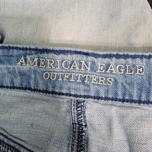 American Eagle Womens Tomgirl Jeans 14 Button Fly Distressed 100% Cotton AEO - Picture 8 of 10