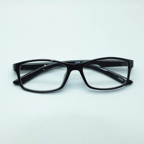 Reading Glasses Square Eyes Readers Bold Polished Black Frame +2.25 Lens - Picture 4 of 4