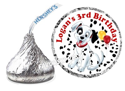 108 Disney 101 Dalmations Birthday Party Favors Hershey Kiss