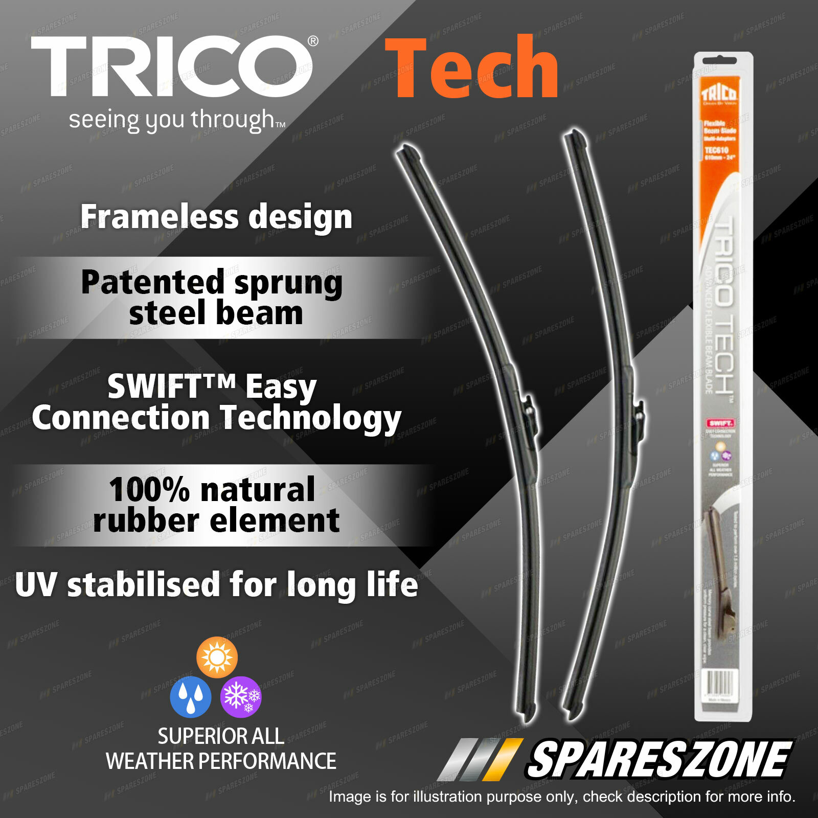 Pair Front Trico Tech Beam Wiper Blades for Jaguar XJ XJ8 XJR XK XK8 XKR eBay