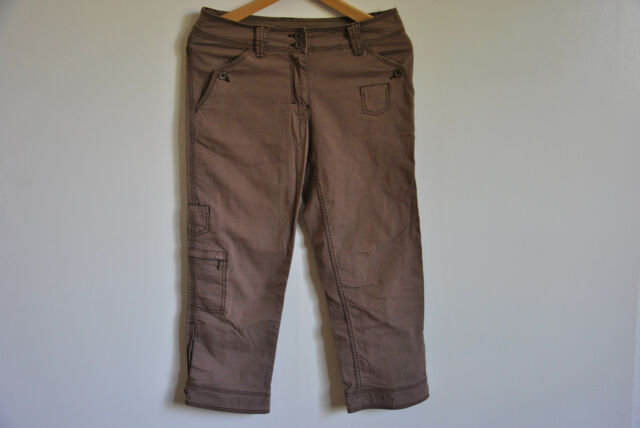 H M 3 4 Damen Cargohose Gr 36 Mocca Cargo 7 8 Hose Baumwolle Ebay