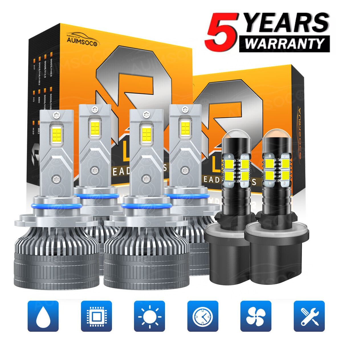 For 1992-2005 Pontiac Bonneville 6x 9005 9006 880 LED Headlight Fog Light Bulbs