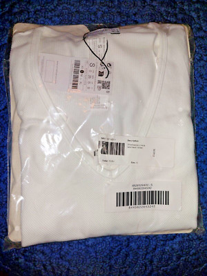NWT Stradivarius Women's Seamless Ribbed Cropped white long sleeve shirt  sz S