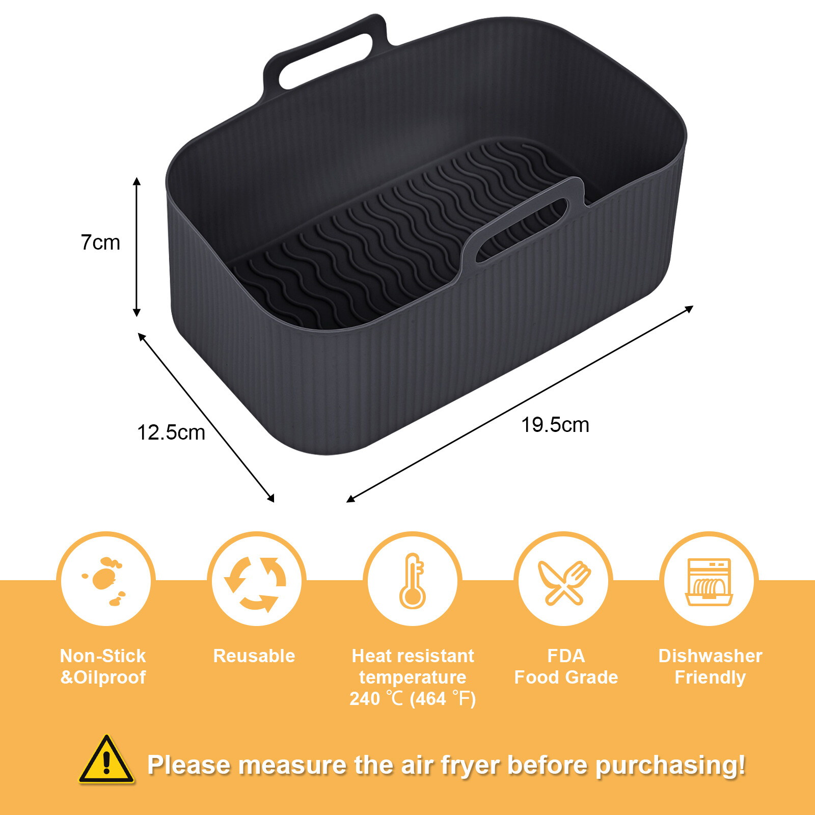 Reusable Silicone Air Fryer Liner for Ninja Foodi Dual DZ201 & AF300UK