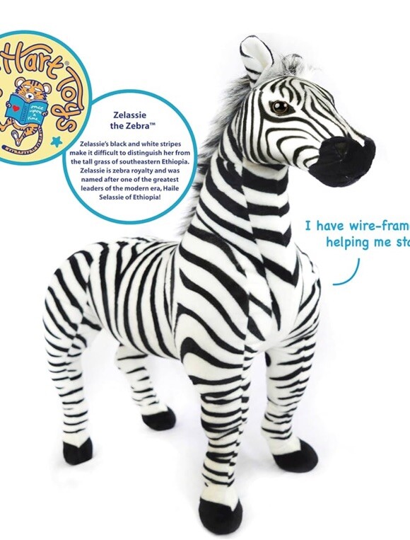 Zebenjo The Zebra 16 Inch Stuffed Animal Plush - Super Soft & Huggable Toy By TigerHart Toys