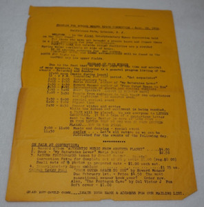 1958 Howard Menger Interplanetary Space Convention Lebanon NJ Rare Program Sheet