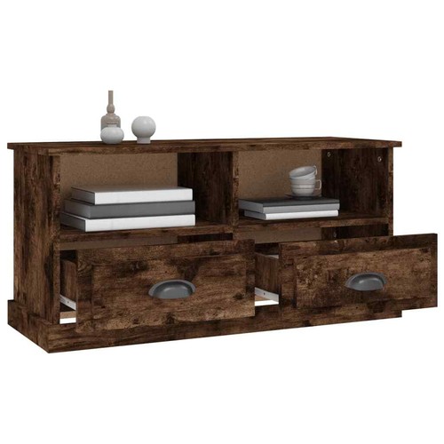 TV Cabinet Smoked Oak 93x35.5x45cm Wooden Cabinet Storage Rack Shelf Table - Picture 5 of 10