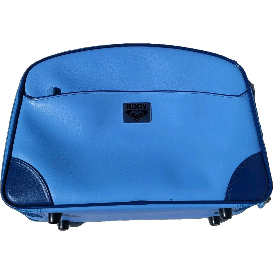 Maleta de equipaje de viaje de PVC rígida de PVC azul con camuflaje VNTG Y2K ROXY Quicksilver Foto 3 de 4