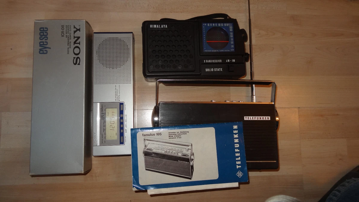 3 x  SONY ICR D8 Himalaya Weltempfänger und Telefunken Famulus 105 Vintage antik