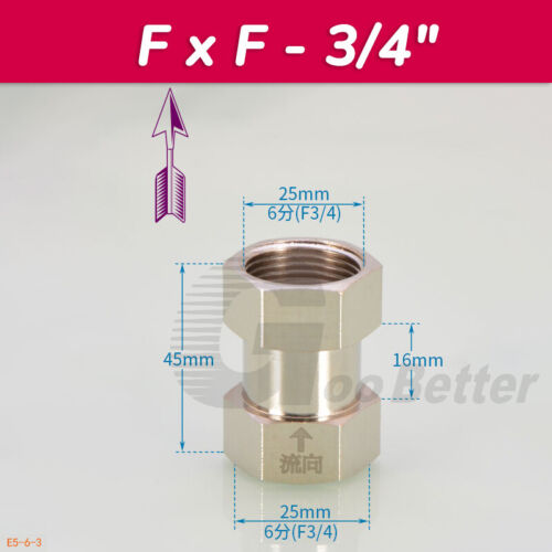 Messing Rückschlagventile Einweg Rückschlagventile Größen 1/2" 3/4" 1" BSP Außen Innen - Bild 13 von 16