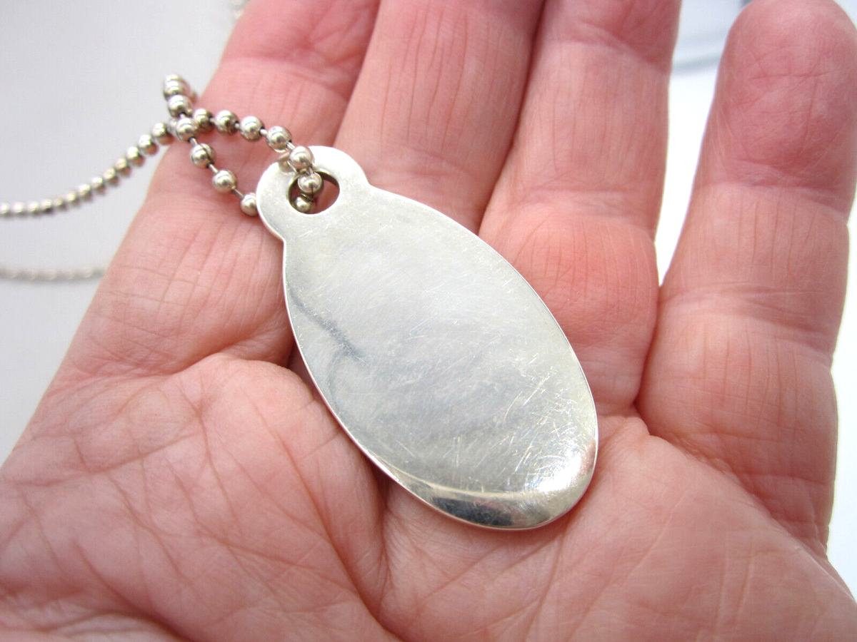 Tiffany & Co Vintage Sterling Silver RETURN TO TIFFANY Oval Tag 34