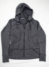 Women's Athleta Track Performance Hooded Full Zip Jacket Heather Grey Size M