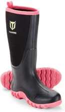 TIDEWE Women Rubber Boots Size 7 Pink And Black