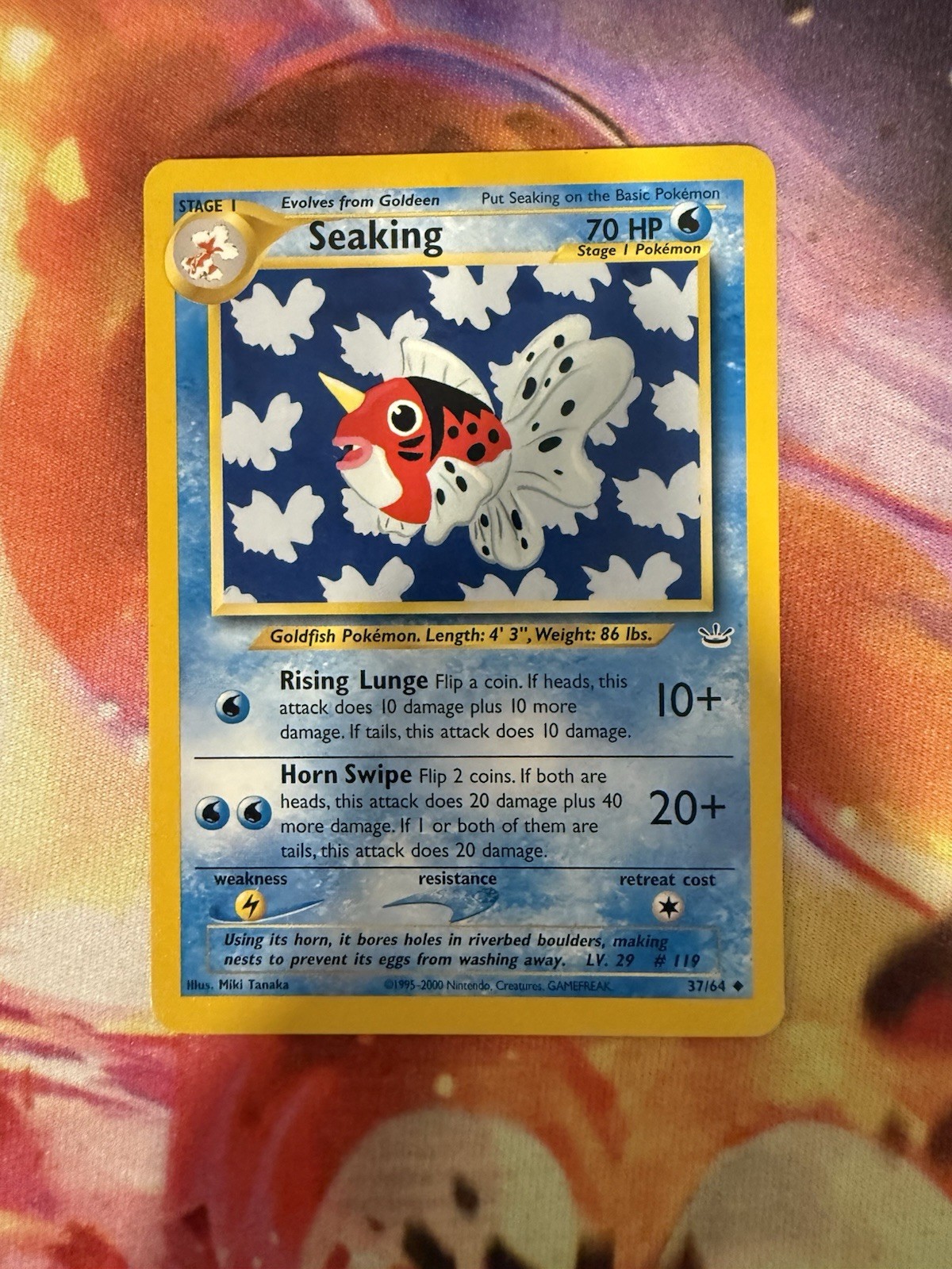 SEAKING 37/64 Neo Revelation Uncommon Unlimited WOTC Pokémon Card LP