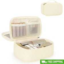 Compact Travel Makeup Bag Double Layer Organizer Waterproof Cosmetic Case New