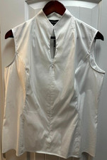 Ming Wang Mandarin Collar Sleeveless Zipper F...