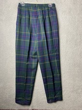 Vtg Pendleton Pants Womens Sz 10 Celebration Tartan Plaid Wool Trouser USA Green
