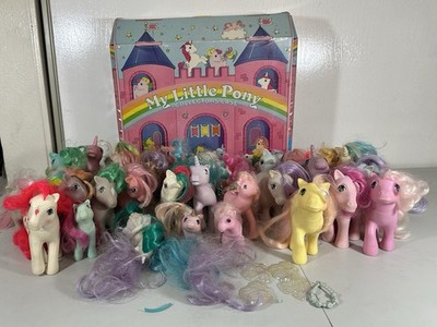 Vintage Hasbro 80s My Little Pony Collectors Case W/ 33 Ponies/Friends 1982-87