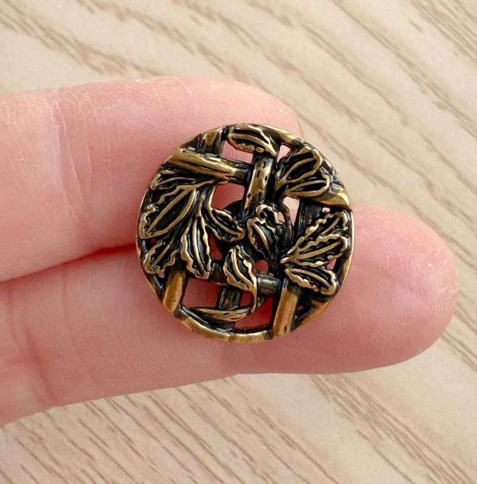 10PC Antiqued Bronze Leave Vines Metal Buttons with Shank 18mm - Image 2 of 4