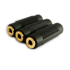 3 Pack Gold Plated 3.5mm Stereo Jack Female to Female Adapter Connector