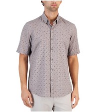 Alfani Mens Alfatech Geometric Dot Stretch Button Up Shirt