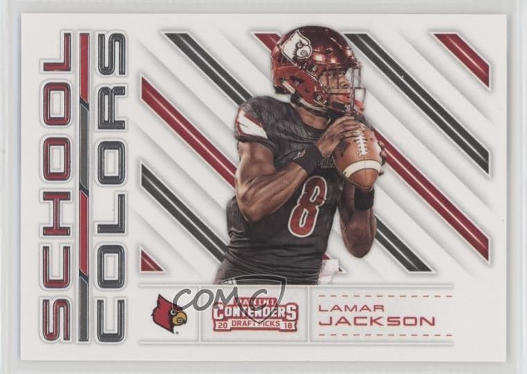 2018 Panini Contenders Draft Picks School Colors Lamar Jackson #4 0h6w