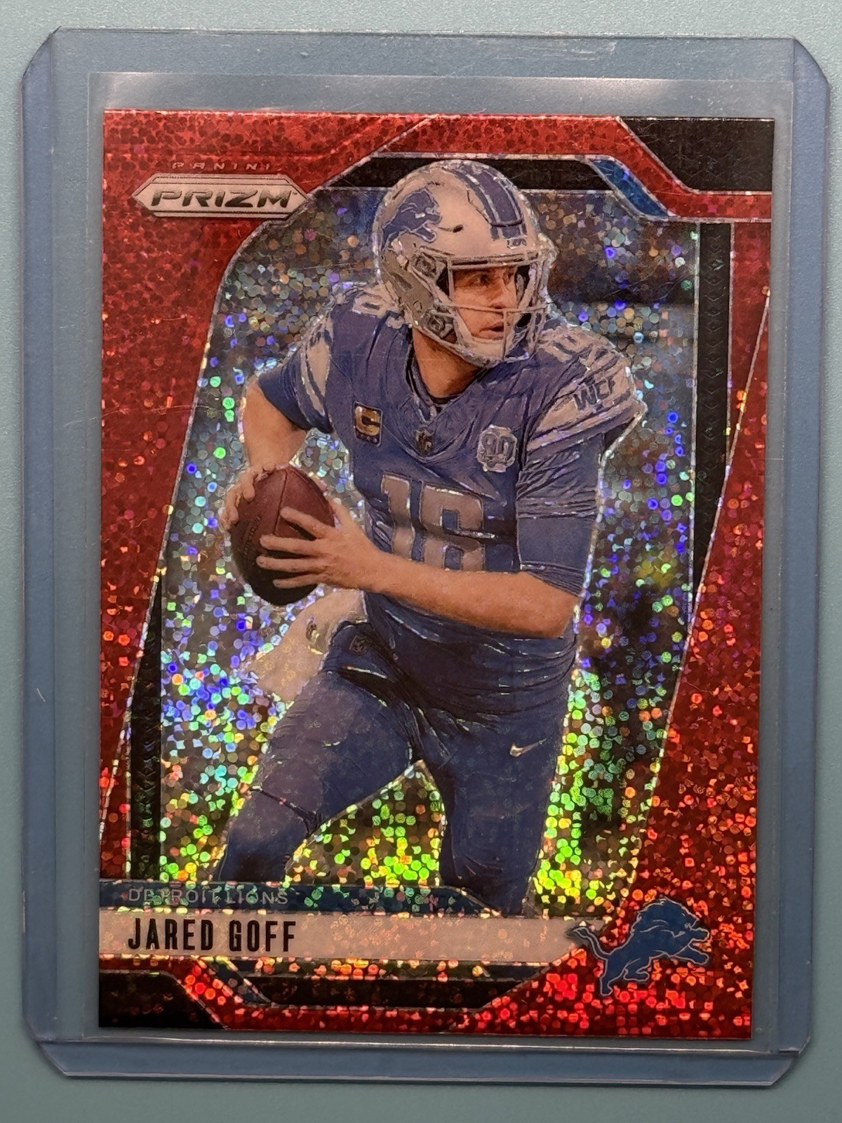 2024 Panini Prizm - Jared Goff #92 Red Sparkle Prizm