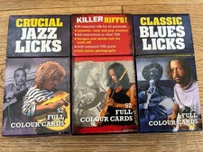 3 x Killer Riffs Guitar Tab Cards Rock Classic Blues Licks Essential Guitar Jazz