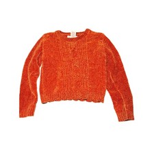 Tommy Bahama girls chenille cable knit sweater small 5/6 classic preppy boho