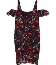 GUESS Womens Ruched Off-The-Shoulder Mini Dress, purples, 2