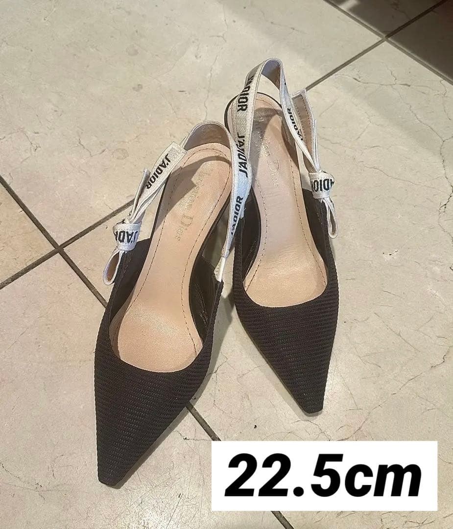 Christian Dior Pumps Heel Fabric Black EU35.5/US5.5 116632c