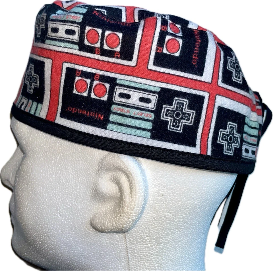 Nintendo Classic Game Controller FLANNEL Scrub Hat Chemo Cap - Image 2 of 4