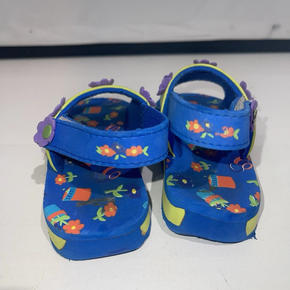 Sandalias tipo mula vintage Blues Clues años 2000 Y2K Nickelodeon flor talla 8 Foto 4 de 4