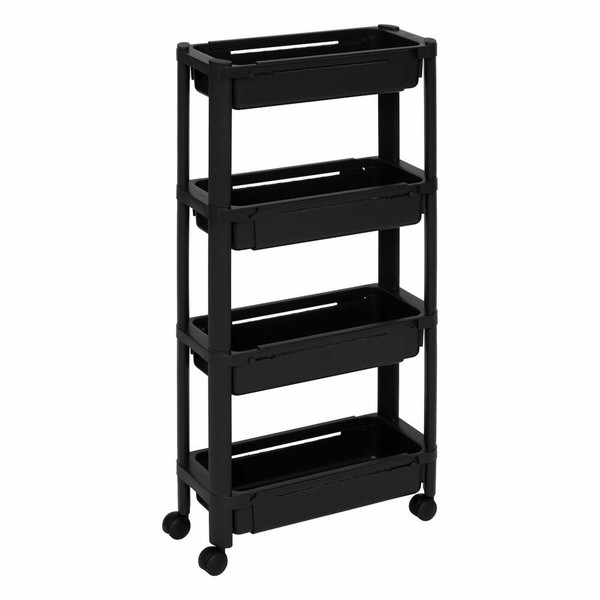 5Five Simply Smart Rollregal Trolley Ausziehbar Servierwagen KüChenwagen Schwarz-image