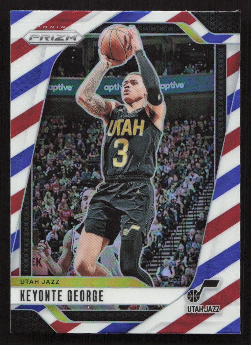 2024-25 Panini Prizm Keyonte George Prizms Red White and Blue #87 Card