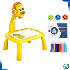 Painting Desk Mini LED Projector Drawing Table Kids Educational Art Learning Toy