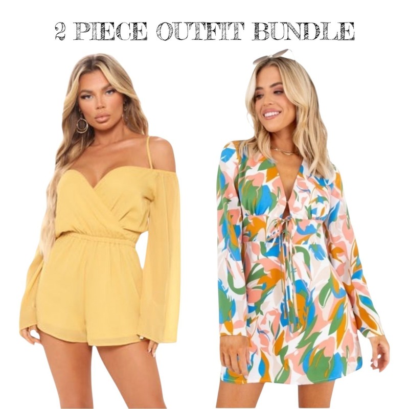 ☀️ 2 Pc Women's Summer Outfit Bundle XL Kittenish Fashion Nova Weekend Getaway