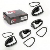 Set 4X TüRgriff ÖFfner Innen Vorne LR Silber-Schwarz FüR Renault Megane I Cabrio