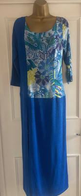 French Designer Chacok Long Blue Dress Size 4 - UK 14